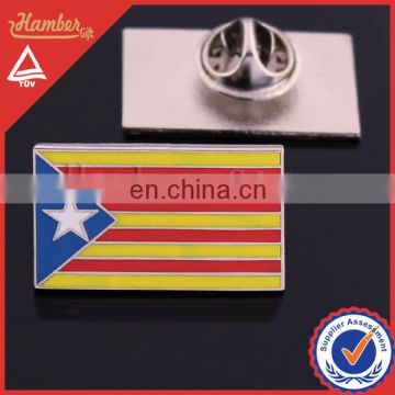 Stainless steel flag metal lapel pin