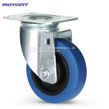 Minsen Medium-sized biaxial flat rubber wheel blue TPR