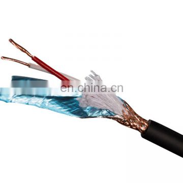High quality flexible microphone cable , 2C24AWG FPE insulated Aluminum braiding shielded