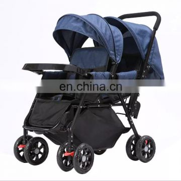 Twin lightweight and compact baby stroller foldable infant pram pushchair