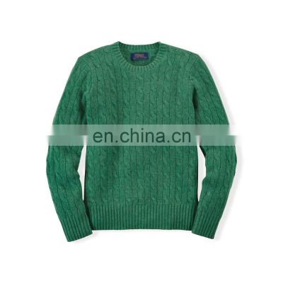 Cable design wool cashmere sweater for kids