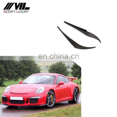 Modify Luxury Dry Carbon Fiber Pre-preg Front Bumper Vents for Porsche 911 991 Turbo S 2-Door 2014-2015