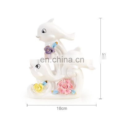 Wholesale manufacturers dolphin ceramic decorations home decoration crafts