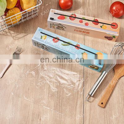 Private Logo Kitchen Accessories Biodegradable Cling Film Wrapping Shrink PE Plastics Wrap Rolls