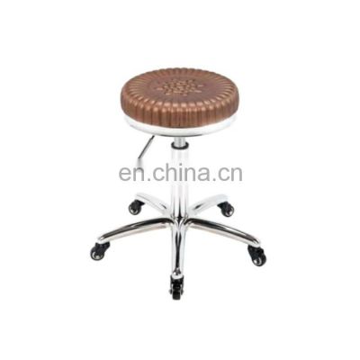 Leather Chair with Wheels Adjustable and Rotating Stylist Chair CH-29