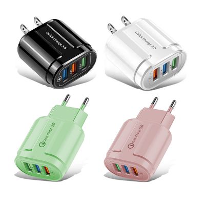Travel Universal 3.0 USB Wall Charger 5V2A 3USB fast chargers EU / US Plug for iphone for huawei