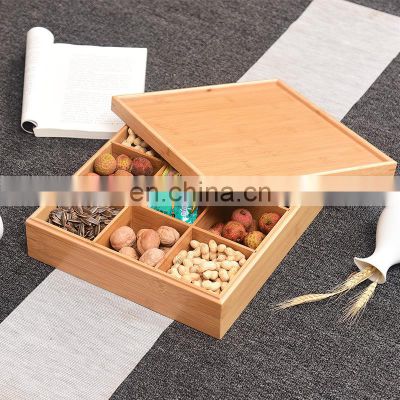 Wholesale High Quality With Lids Rectangle Square Natural Bamboo Boxes & Bins Home Storage & Organization Pantry Organizer