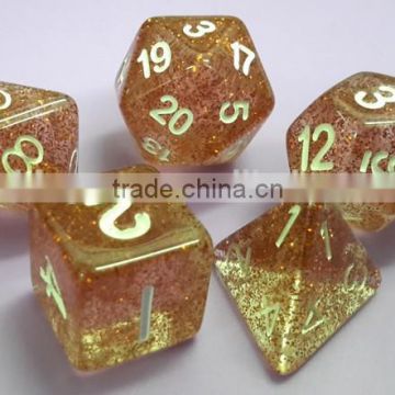 High quality plastic polyhedrqal dice set with glitter effect                        
                                                                Most Popular