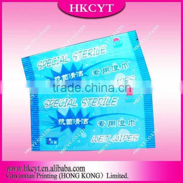 Customized design safety wet wipes bag/High quality packaging pouch for heat sealed
