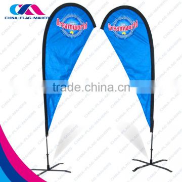 double side advertise feather shape beach flag banner