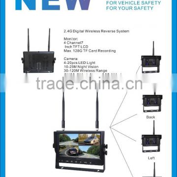 100% Factory DC12 to 32V 2.4G Digital Wireless 4 Way Forklift Camera System with CE, RoHS