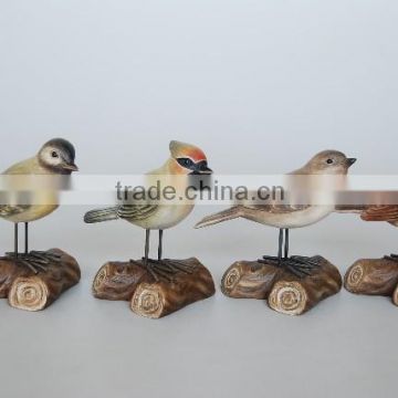 The bird standing stump place adorn decorative furniture