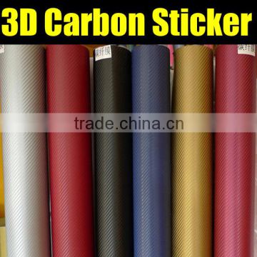 1.52M Width Texture 3D carbon fiber film, 3D carbon wrap sticker from factory wholesale