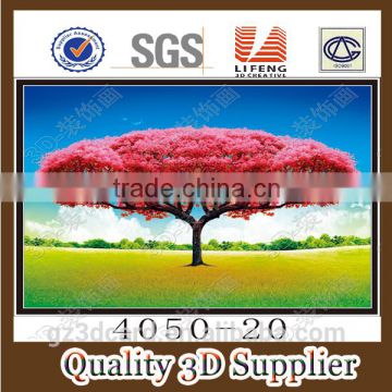 2016 new arrving decorative 3d beautiful tree and flower picture for world wholesale