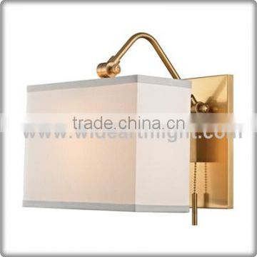 UL CUL Listed Fabric Shade Hotel Bed Wall Light Bass With Pull Chain Switch For Bedroom W40369