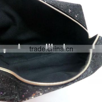 2015 new fashion black giltter cosmetic bag