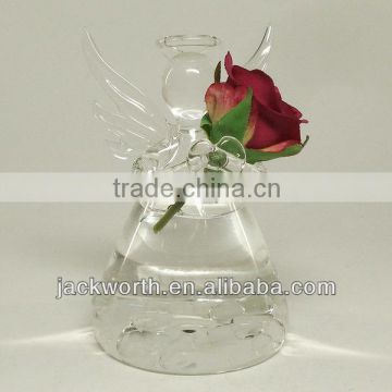 Glass angel flower vase