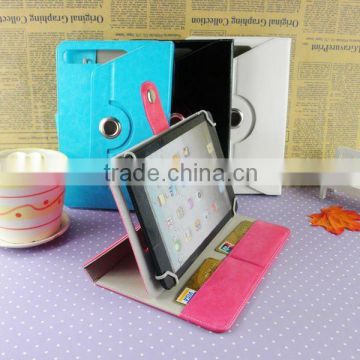 PU material shockproof case for ipad 6 universal 360 rotating tablet wallet case for ipad air 2 with card slots wholesale