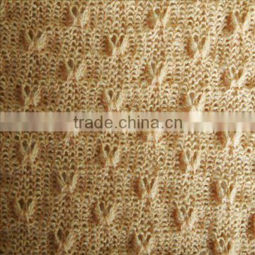 Poly+Wool Jacquard Interlock Knitting Textile Fabric