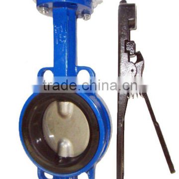 Cast iron manual wafer type butterfly valve without pin