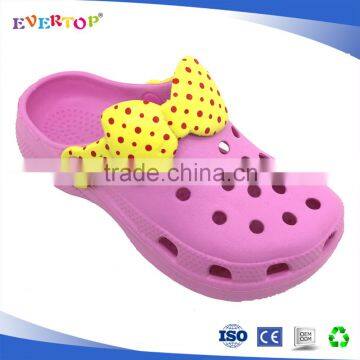 2017 lovely yellow bowknot garden shoes girl clogs mule shoes