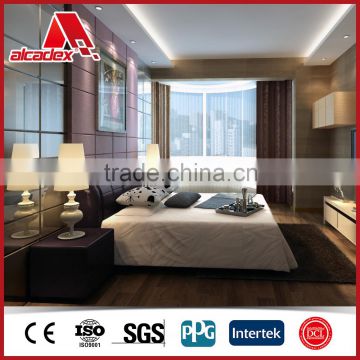 interior glossy decorative aluminum sheet metal panels, bedroom decoration
