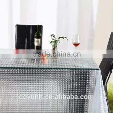 3D Stereoscopic Transparent PVC Tablecloth with wave/staright edge
