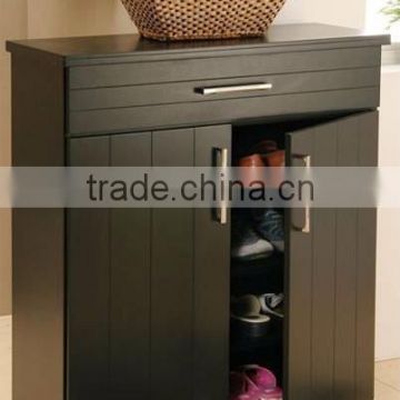 Cheap wooden shoe cabinet with two doors and one drawer