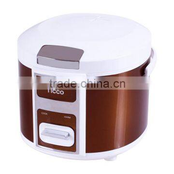 Superior brown color stainless steel outer shell deluxe industrial rice cooker