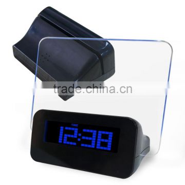Blue LED Message Board Alarm Clock with Pen Holder