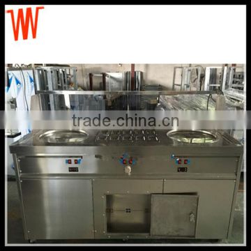 hot sale double pan and ten tanks fried ice cream rolled machine