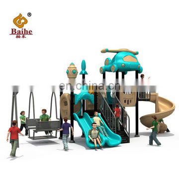 Factory attractive kids outdoor custom cheap playground slides small design slide with swing