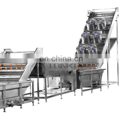 Full Automatic Clean Root Leafy Vegetable Asparagus Washing Processing Line/Fruit Washing Production Line