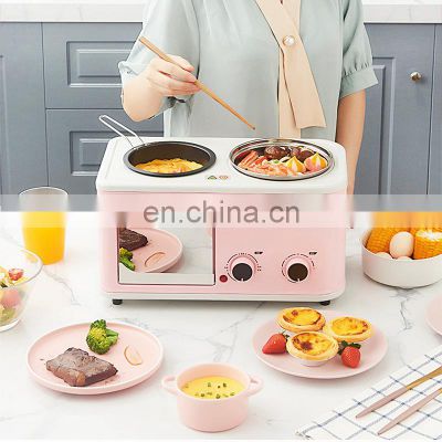 220V Portable Sandwich Timer Toaster Oven 4 in 1 Electric Breakfast Maker Machine