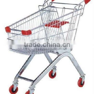 100L zinc plated alibaba metal shopping trolleys supermarket trolley