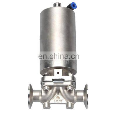 SS304/316l Stainless Steel Sanitary Clamp Diaphragm Valve With Stainless Steel Actuator