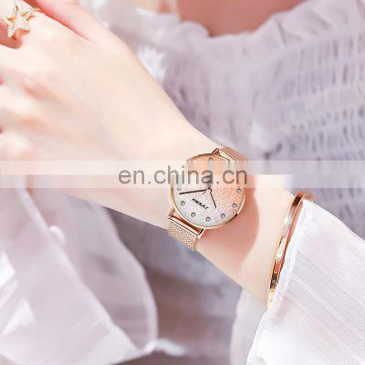 Sinobi Brand Fashion Woman Watch Top Luxury Female Quartz Watch S9854G Alloy Case Pink Starry Sky Watches