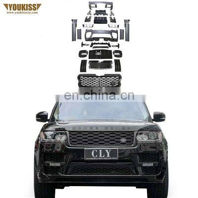 Newest Model Car Bumper For Range Rover 14-17 Executive Edition Facelift SVO Large Kit Grille Side Skirt Rear Diffuser Body Kits