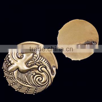 custom lapel pins no MOQ, 1'' 3D design ,antique bronze plated