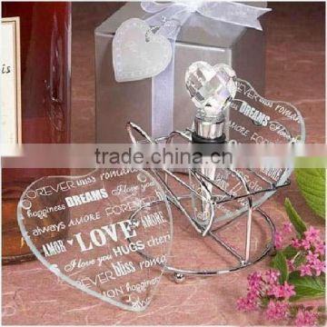 Heart glass wedding coaster