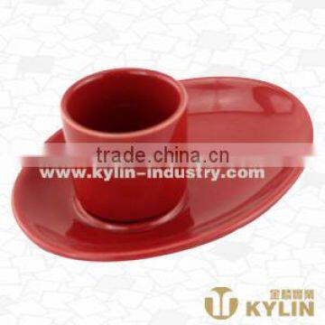 Coffee Mug with Oval Saucer