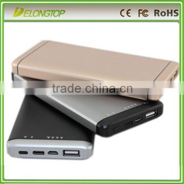 Dual USB qc2.0 polymer aluminum 10000mAh power bank for smarphone