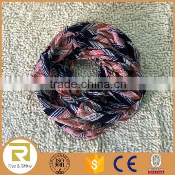 Wholesale 100% Viscose Abstract Printed Infinity shawl scarf