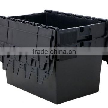 600*400mm Plastic shipping box attached lid container