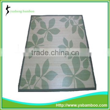 Green leaf pattern bamboo mats