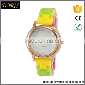 Fashion branded company silicone band japan movement watch