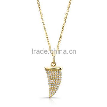 Factory wholesale price women fashion gold teeth necklace