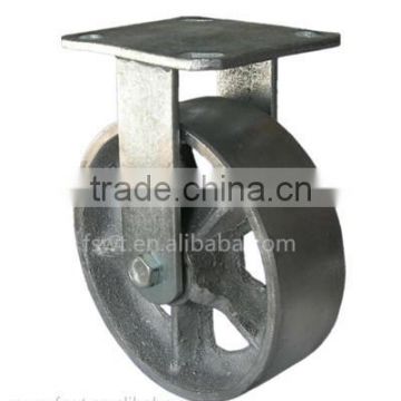 125mm Silver Paint Cast Iron Rigid Plate Furniture Hardware Casters