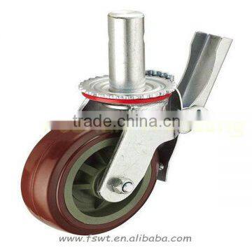 4-8 Inch Brown PVC Swivel Caster Wheel