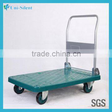 Renewable materials trolley with foldable arms